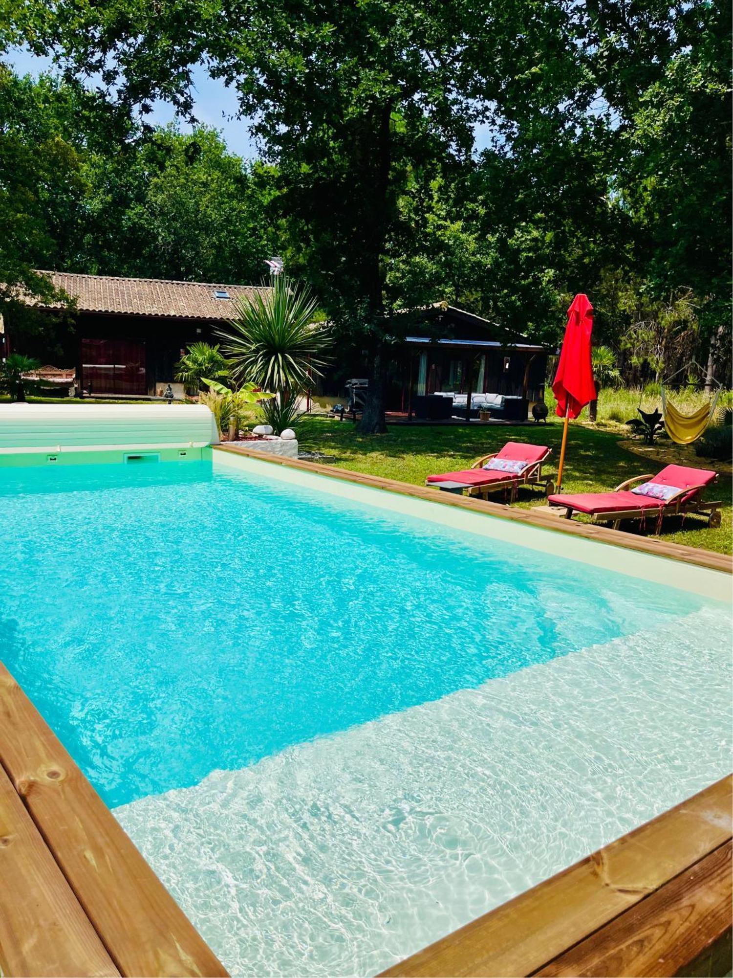 Hacienda De La Canopee Avec Piscine Chauffee Au Sel Hourtin Dış mekan fotoğraf